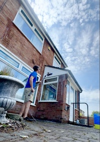 Cleaning a house fascia board